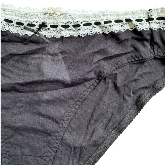 NWT Free People Intimately FP So Sweet Bikini Panty Medium Black Lace Coquette - Picture 6 of 7